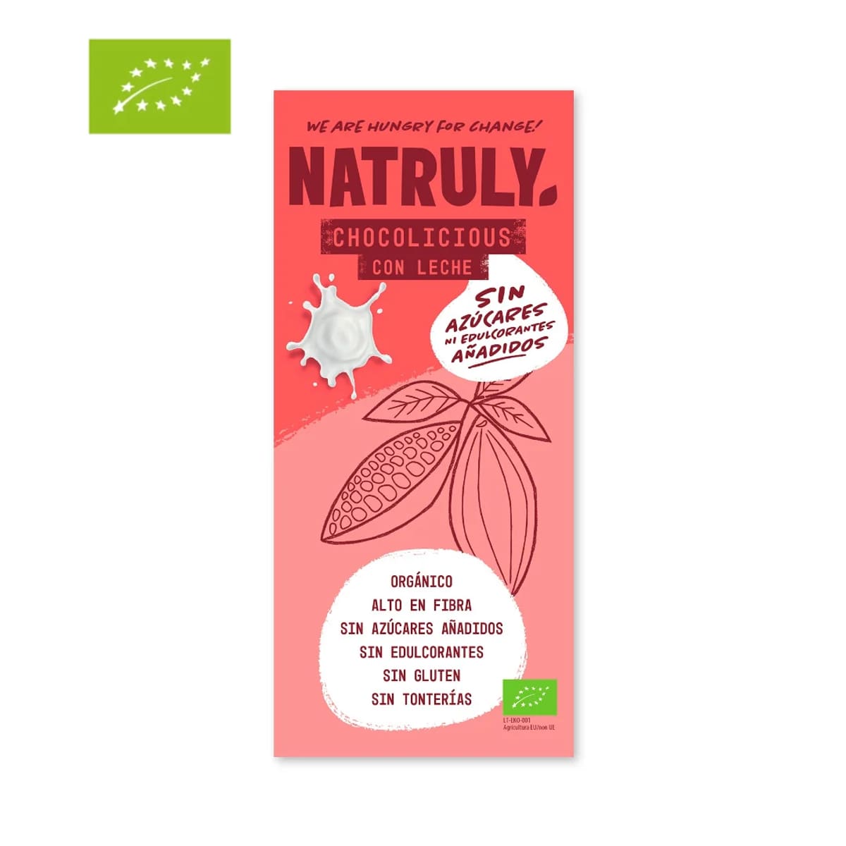 Envase de Chocolate con Leche sin Azúcar, Natruly