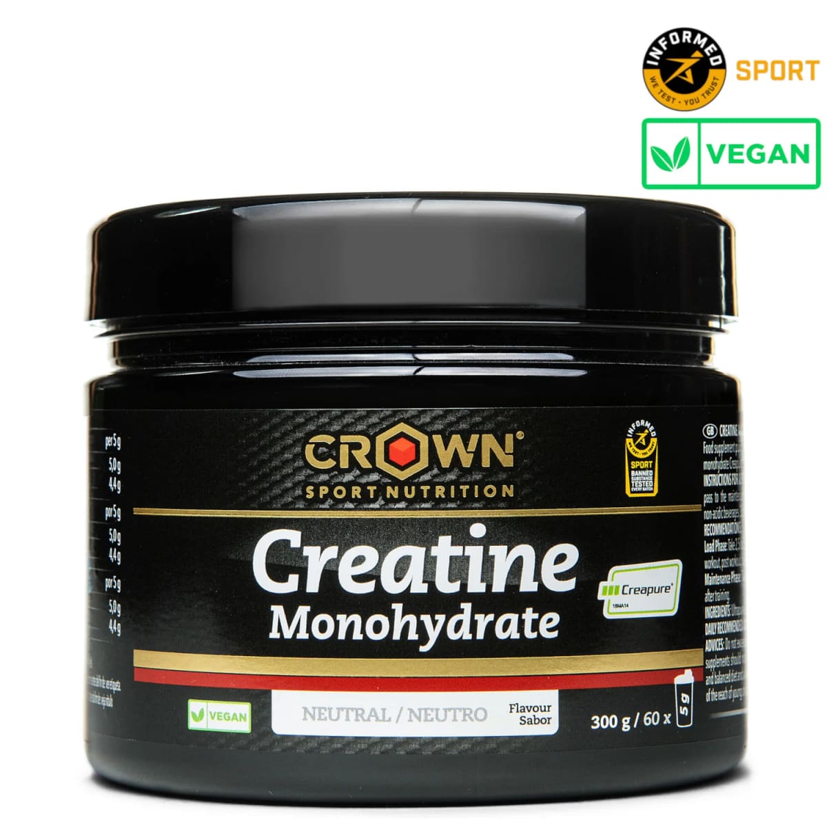 Envase de Crown Creatine 300 g, Crown