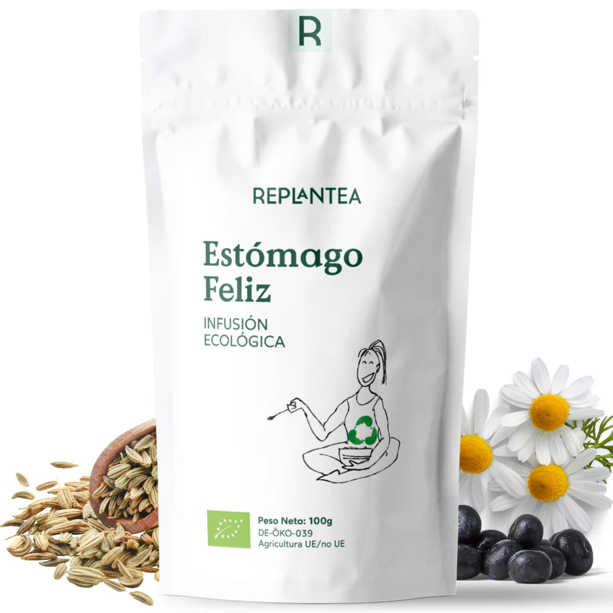 Envase de Estómago Feliz Ecológica, Replantea