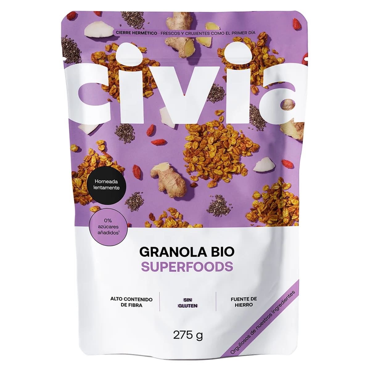 Envase de Granola BIO Superfoods, Civia