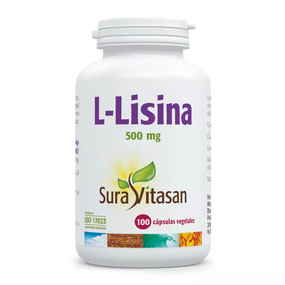 Envase de L-Lisina 500mg, Suravitasan