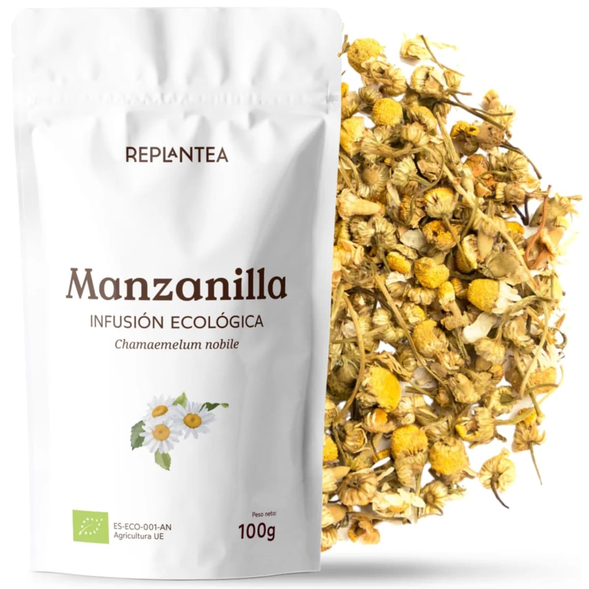 Envase de Manzanilla Ecológica, Replantea