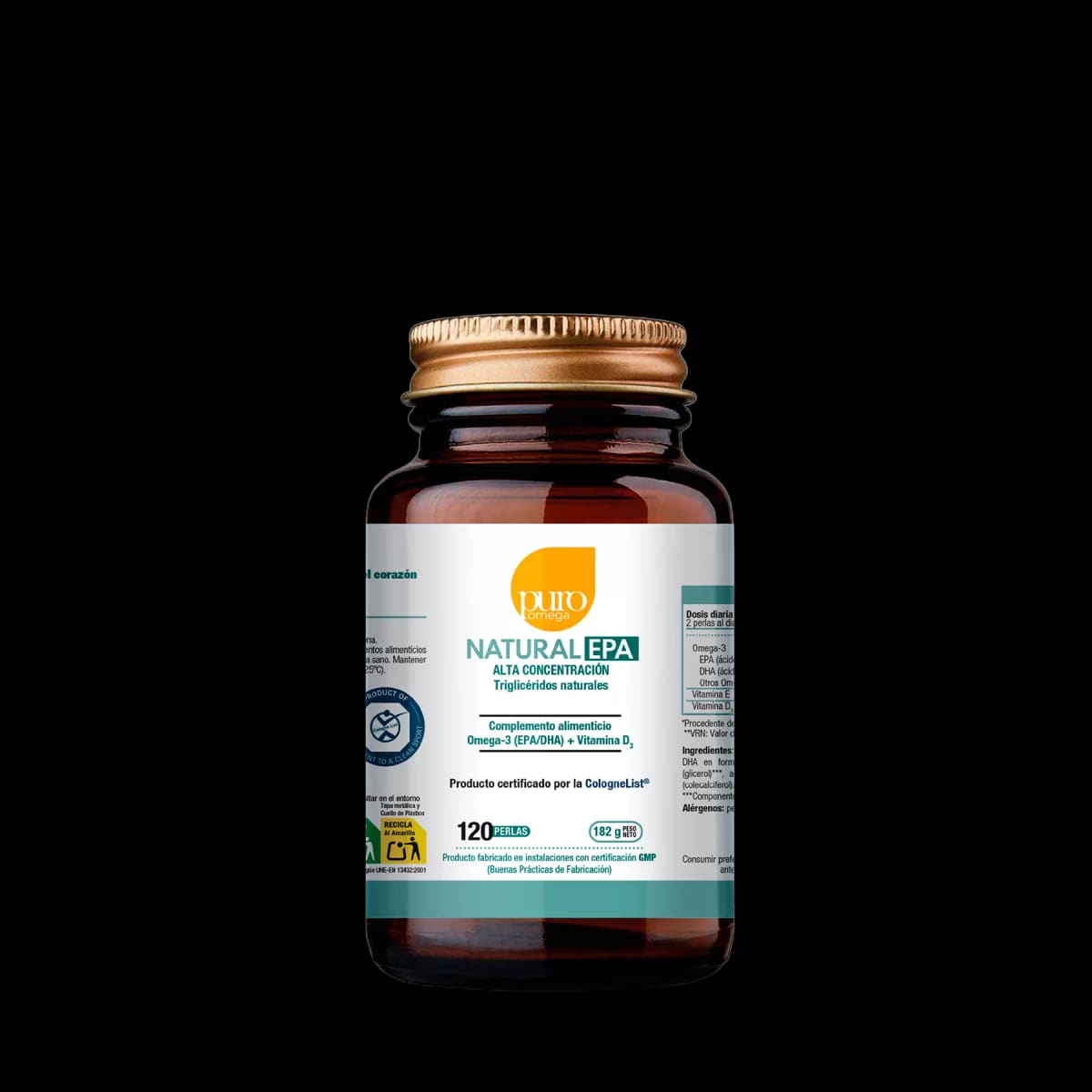 Envase de Puro Omega Natural EPA 60 Perlas, Puro Omega